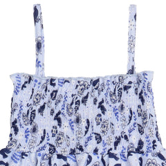 Blue Birds and Flowers-Strap Dress