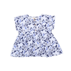 Blue Birds and Flowers-Blouse