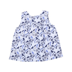 Blue Birds and Flowers-Blouse