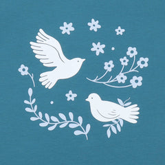 Blue Birds and Flowers-T-Shirt
