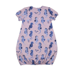 Short-sleeved dress made of cotton (organic)