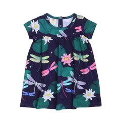 Short-sleeved dress made of cotton (organic)