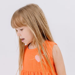 Coral Bloom-Sleeveless Dress