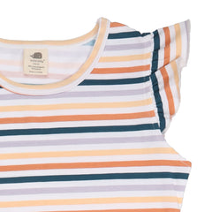 Colorful Stripes-Ruffle Dress