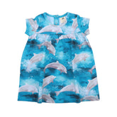 Short-sleeved dress made of cotton (organic)