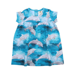 Short-sleeved dress made of cotton (organic)