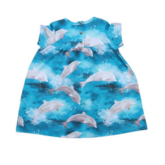 Short-sleeved dress made of cotton (organic)