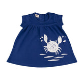 Short-sleeved dress made of cotton (organic)