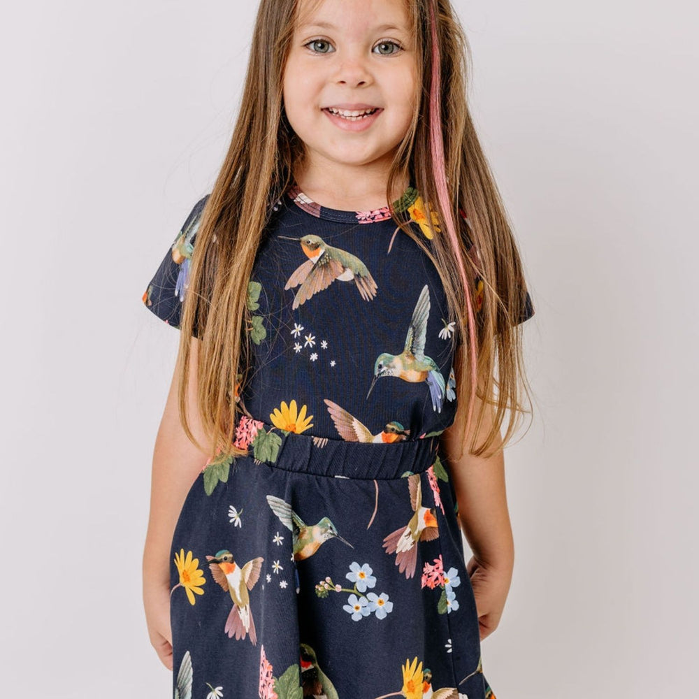 Hummingbirds Around Flowers-T-Shirt
