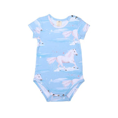 Short-sleeved bodysuit made of cotton (organic)