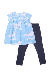 Short-sleeved dress made of cotton (organic)