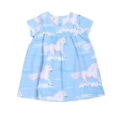 Short-sleeved dress made of cotton (organic)