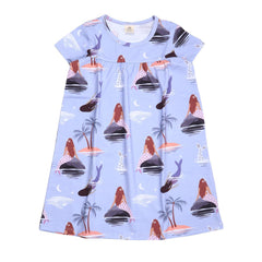 Short-sleeved dress made of cotton (organic)