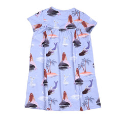 Short-sleeved dress made of cotton (organic)