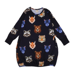 Long-sleeved dress made of cotton (organic)