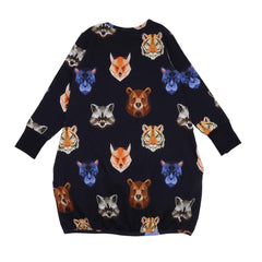 Long-sleeved dress made of cotton (organic)