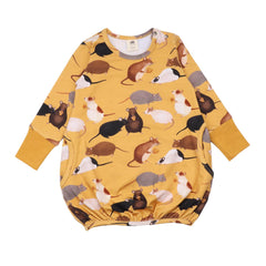 Long-sleeved dress made of cotton (organic)