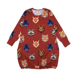 Long-sleeved dress made of cotton (organic)