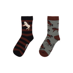 2 pairs of organic cotton socks with dinosaur motif – sustainable, comfortable and breathable