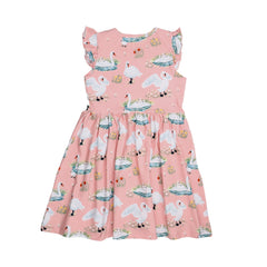 Swans in Spring-Ruffle Dress