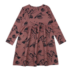 Long-sleeved dress made of cotton (organic)