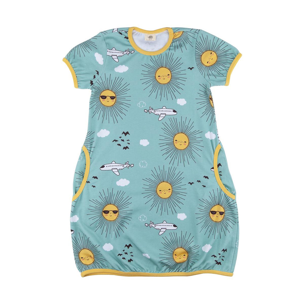 Kurzarm Kleid aus Baumwolle (Bio)