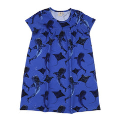 Short-sleeved dress made of cotton (organic)