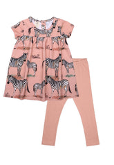 Short-sleeved dress made of cotton (organic)