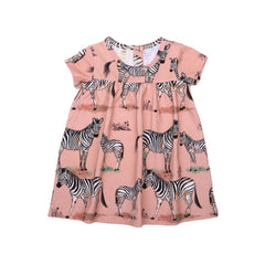 Short-sleeved dress made of cotton (organic)