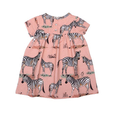 Short-sleeved dress made of cotton (organic)