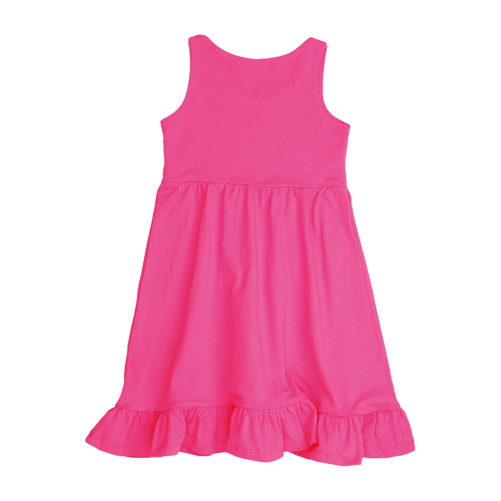 Pink Flowers-Sleeveless Dress