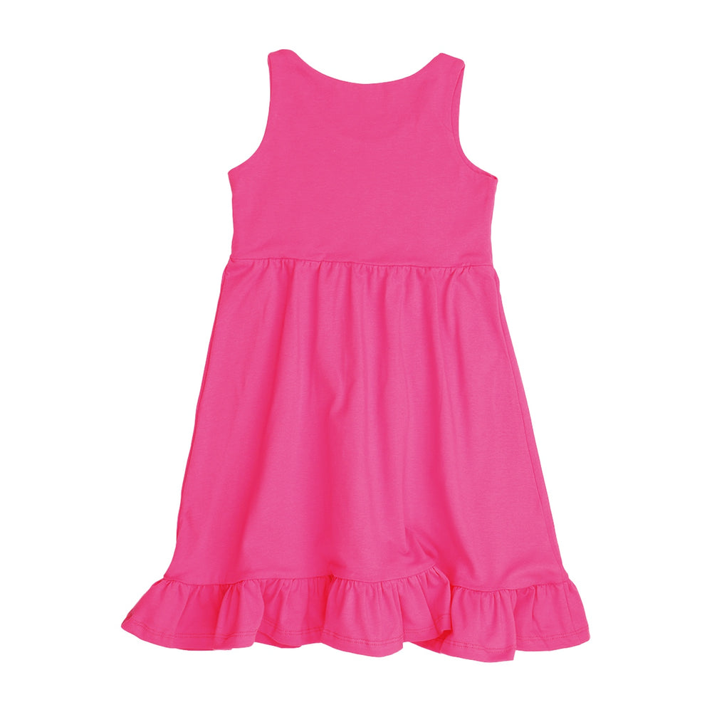 Pink Flowers-Sleeveless Dress