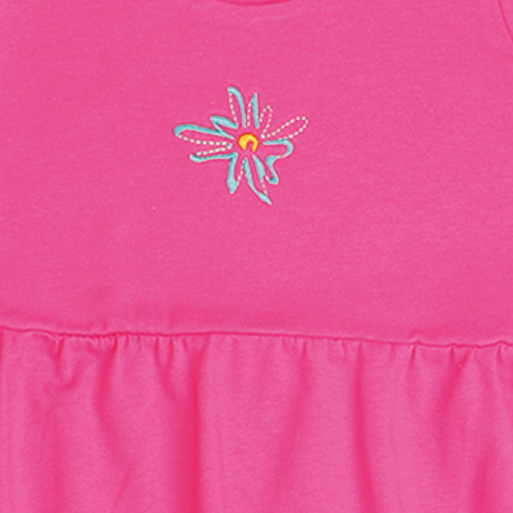 Pink Flowers-Sleeveless Dress