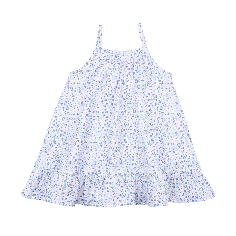 Blue Flowers-Strap Dress