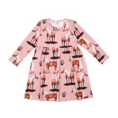 Long-sleeved dress made of cotton (organic)