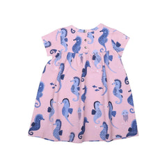 Short-sleeved dress made of cotton (organic)