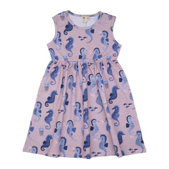 Short-sleeved dress made of cotton (organic)