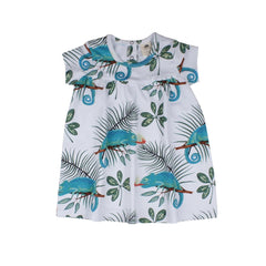 Short-sleeved dress made of cotton (organic)