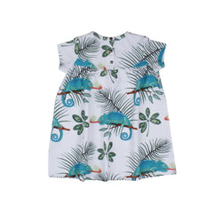 Short-sleeved dress made of cotton (organic)