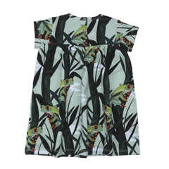 Short-sleeved dress made of cotton (organic)