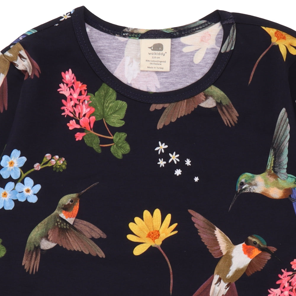 Hummingbirds Around Flowers-Shirt