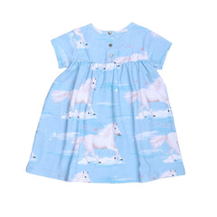Short-sleeved dress made of cotton (organic)