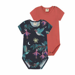 Short-sleeved bodysuit made of cotton (organic)
