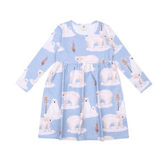 Long-sleeved dress made of cotton (organic)