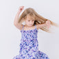 Purple Violas-Strap Dress
