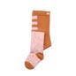 Organic Cotton Tights for Kids – Skin-Friendly, Comfortable and With Floral Pattern in Pink and Brown