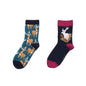 Children's tights made of 100% organic cotton - pink design with horse motifs
