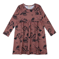 Long-sleeved dress made of cotton (organic)