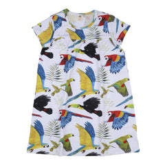 Short-sleeved dress made of cotton (organic)