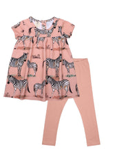 Short-sleeved dress made of cotton (organic)